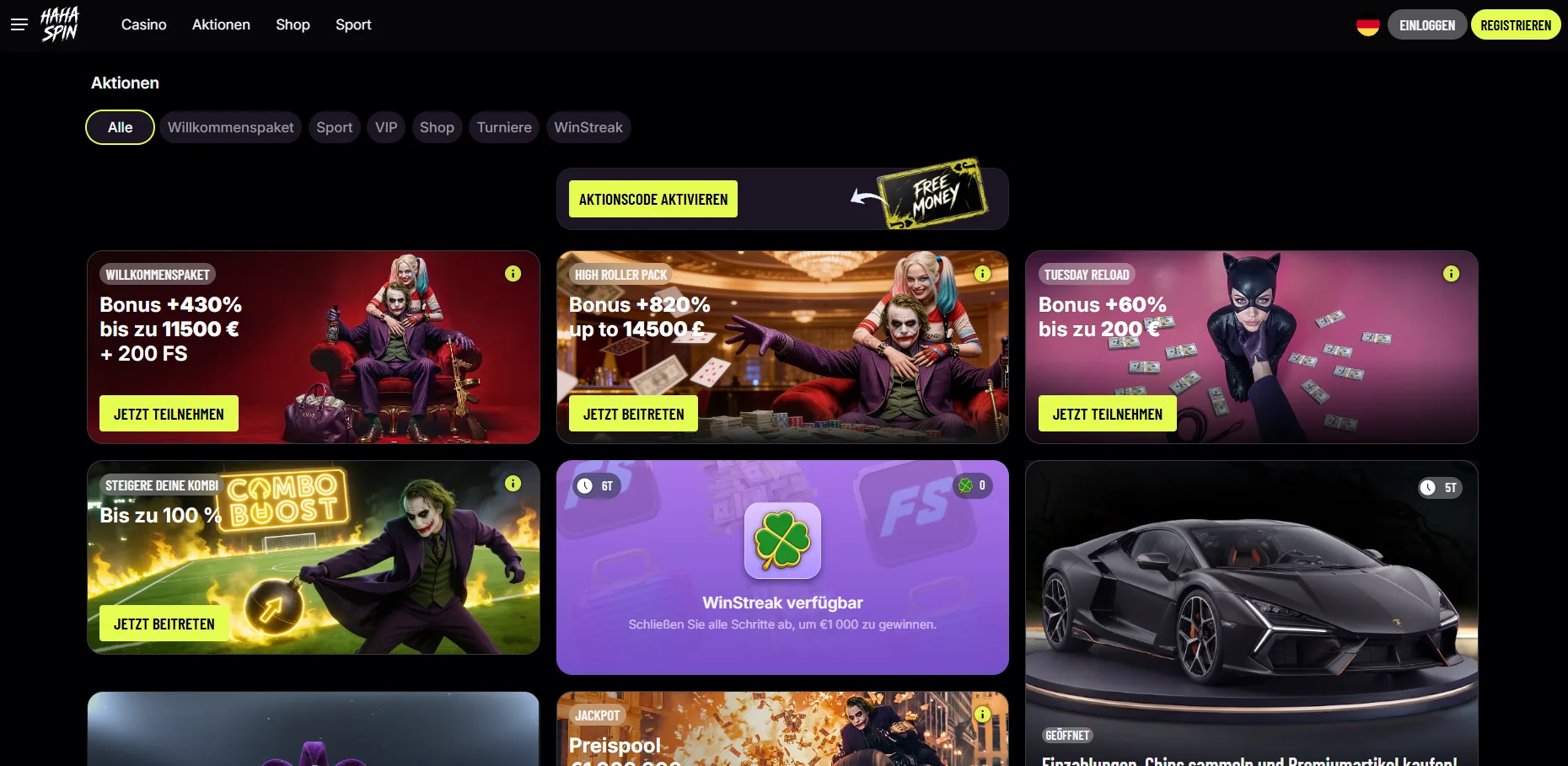 Hahaspin Casino Bonus